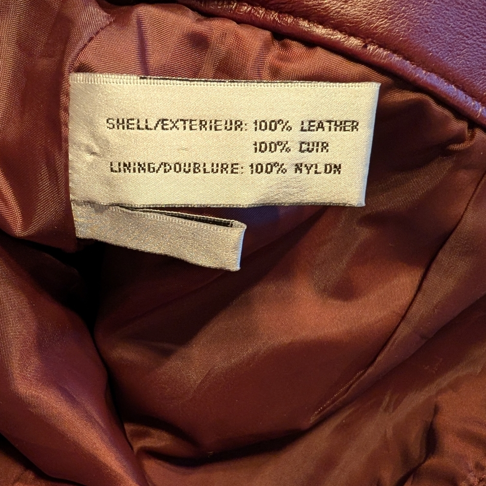 💥SALE💥Vintage Leather Deep Red Midi Skirt - Picture 3 of 5